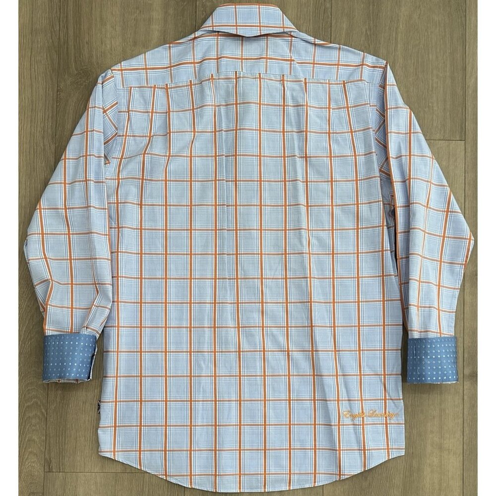 (2) Lot English Laundry Flip Cuffs Multicolor Plaid Shirts Men’s Size 15.5/34&35 - Picture 9 of 10